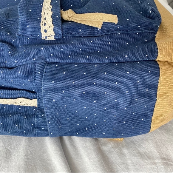 Printed Polka-dot Canvas Backpack - Picture 7 of 9